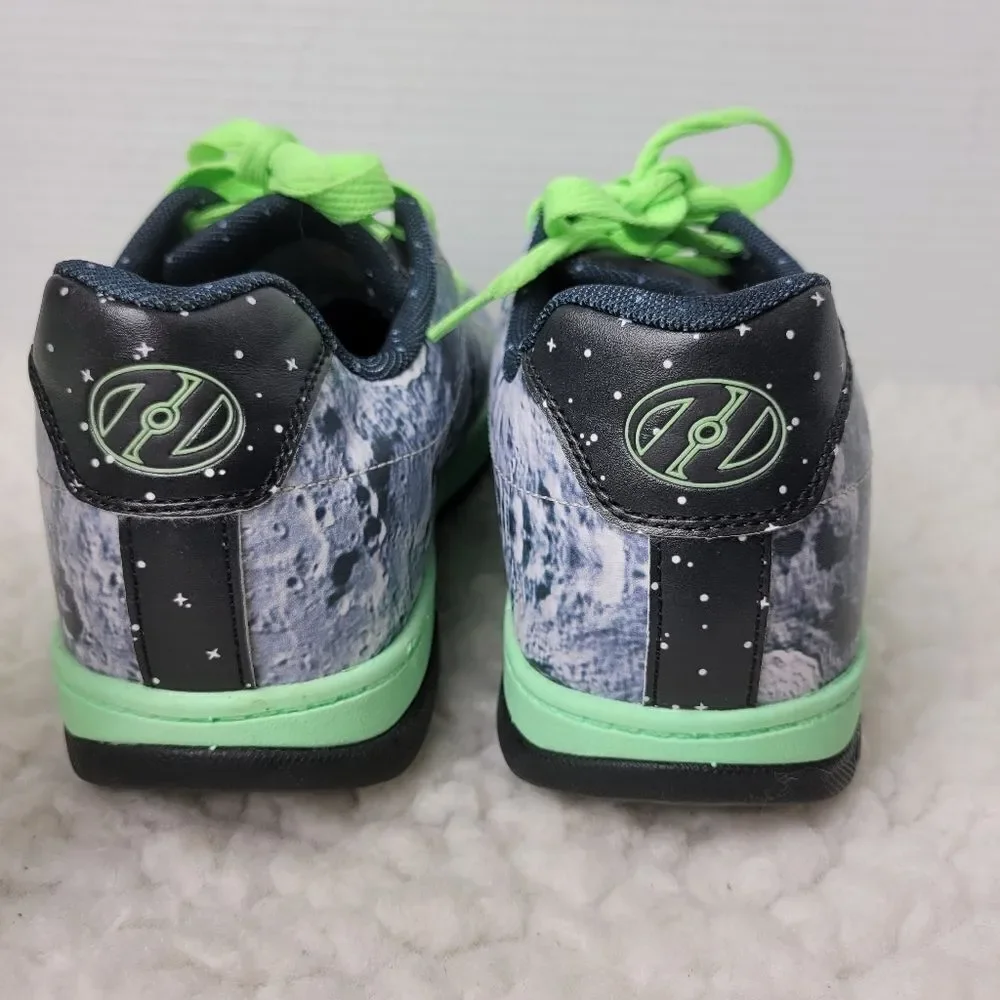 HEELYS Split Glow Wheely Skate Shoes Size 6 Glow In Dark Moon Stars